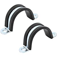 sourcingmap 2pcs 30mm de diámetro Abrazaderas de cable del tubo flexible revestidas de caucho Galvanizado en forma de U